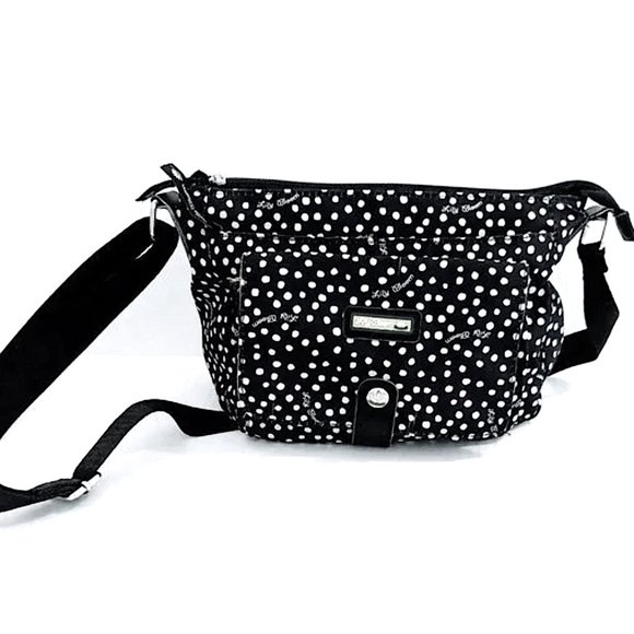 Lily Bloom Crossbody Bag Flap - Black & White Polka Dots - Picture 2 of 5